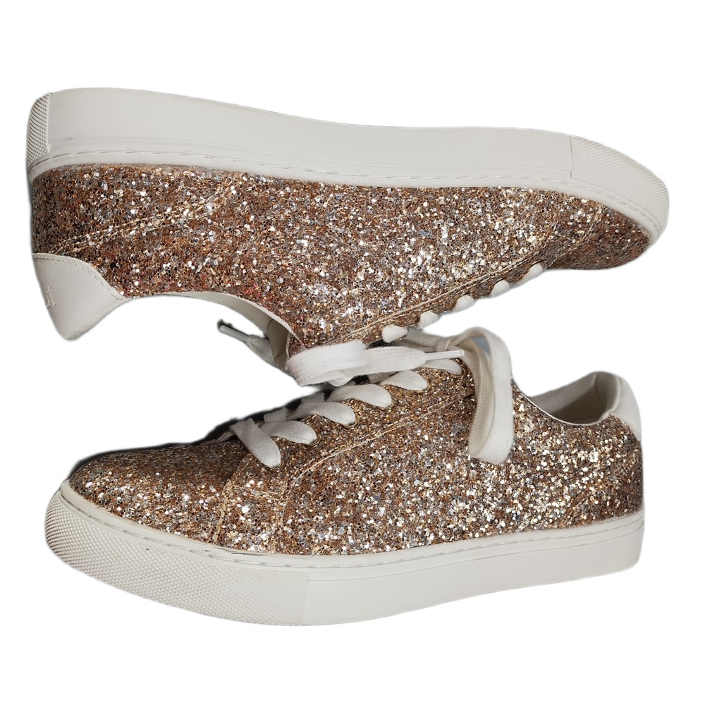 J.Crew Sneakers Womens US Size 10 Multi Glitter Synthetic Low Top Lace Up BU504